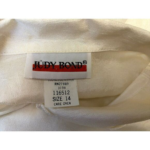 Judy Bond Vintage Lace Collared Blouse Sz 14 Ivory Hidden Button Front USA - Picture 5 of 6